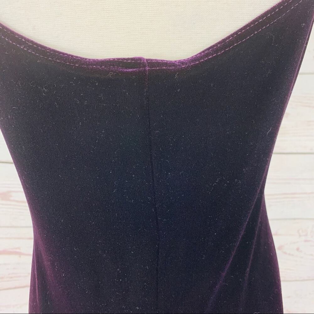 Jalate purple velvet rhinestone straps side slits - Picture 6 of 7